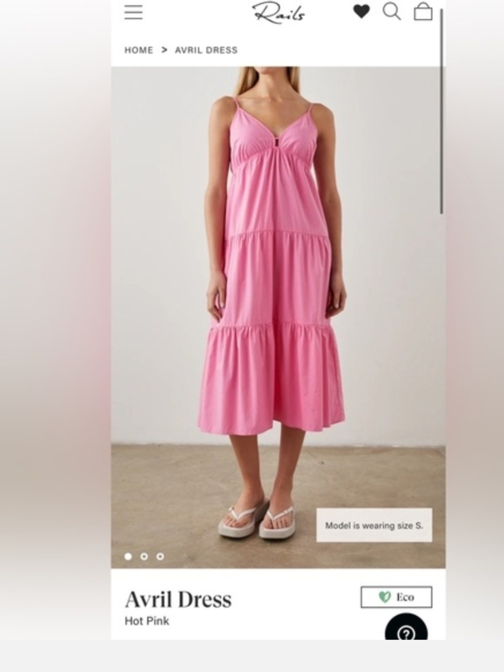 RAILS Avril Hot Pink Spaghetti-Strap Maxi Dress Large - Picture 5 of 13